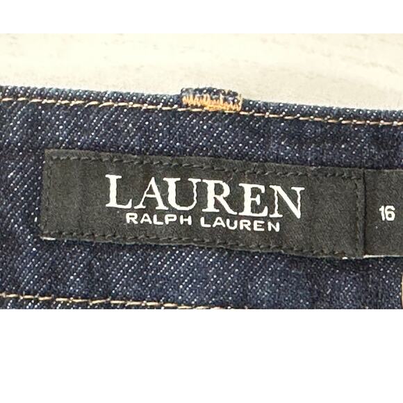Lauren Ralph Lauren Black Label High Waist Straight Jeans Blue Dark Wash Size 16 - Picture 3 of 9
